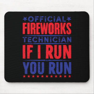 Official Fireworks Technician 4th Of July  Mouse Mat