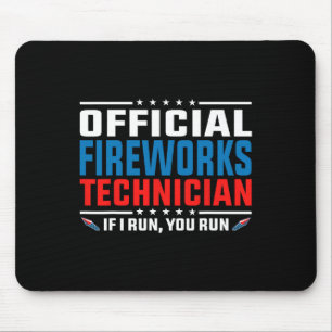 Official Fireworks Technician 4th Of July Pyro-tec Mouse Mat