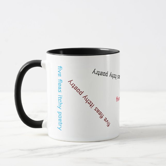 Official Five Fleas Itchy Poetry Mug (Left)