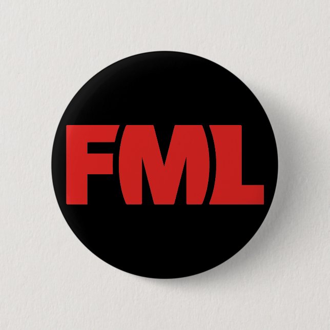 Official FML Badge: FML Red/Black 6 Cm Round Badge (Front)