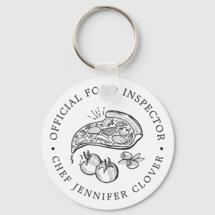 Official Food Inspector   Pizza Themed Key Ring