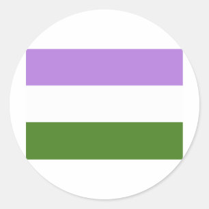 OFFICIAL GENDERQUEER PRIDE FLAG CLASSIC ROUND STICKER
