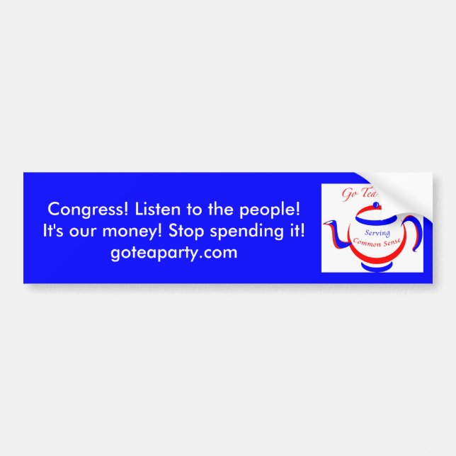Official Go Tea Party! Bumper Sticker (Front)