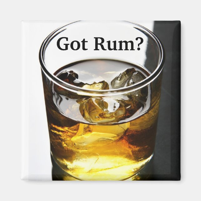 Official "Got Rum?" On The Rocks Magnet (Front)