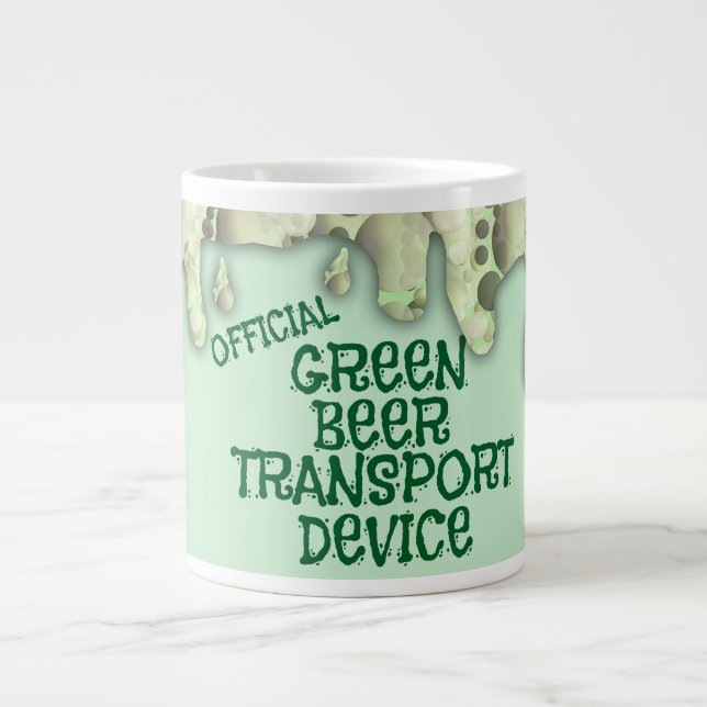 Official Green Beer Transport Device Fun Toon Large Coffee Mug (Front)
