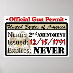Official Gun Permit! Poster