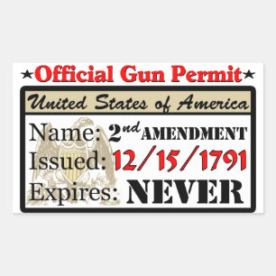 Official Gun Permit! Rectangular Sticker