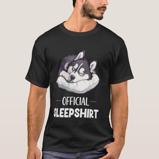 Official Husky Sleepshirt Siberian Husky Dog Lover T-Shirt (Front)