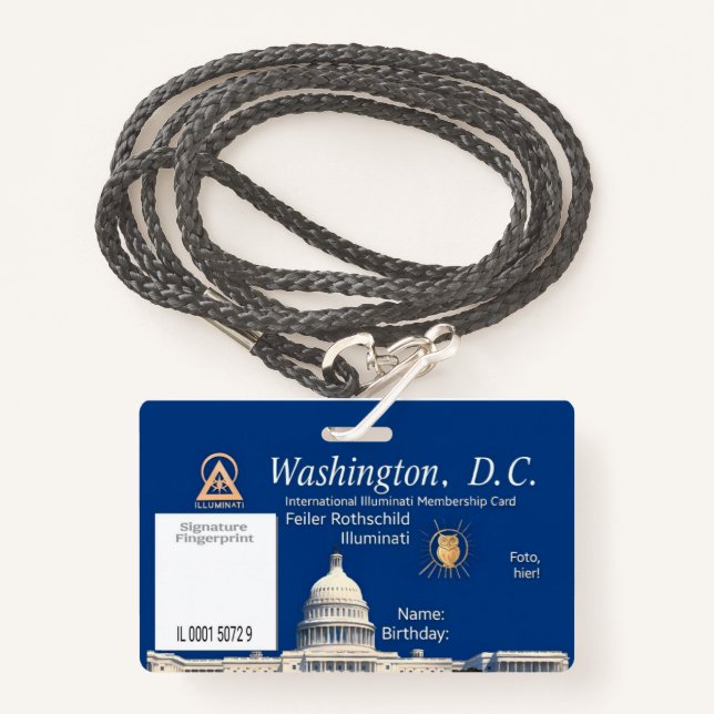 Official Illuminati Membership ID Badge (Front with Lanyard)