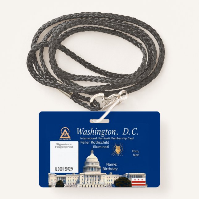 Official Illuminati Membership ID Badge (Front with Lanyard)