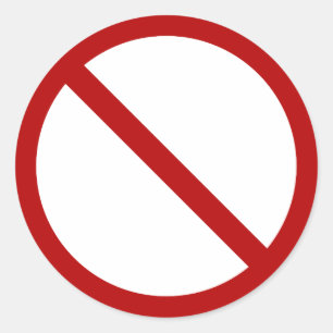 Official international no symbol ISO 3864-1 Classic Round Sticker