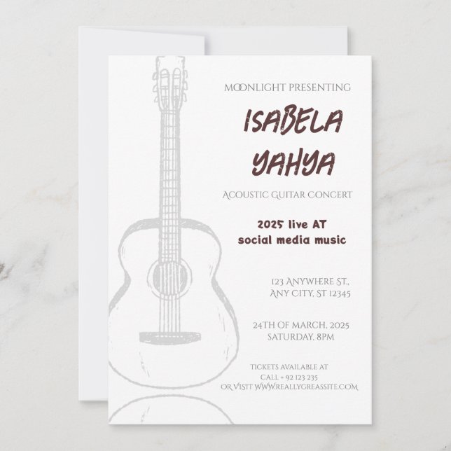 Official invitation to attend the special concert (Front)