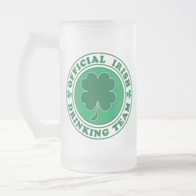 Official-Iris-Drinking-Team Frosted Glass Beer Mug (Left)