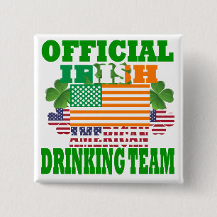 Official Irish American drinking team 15 Cm Square Badge