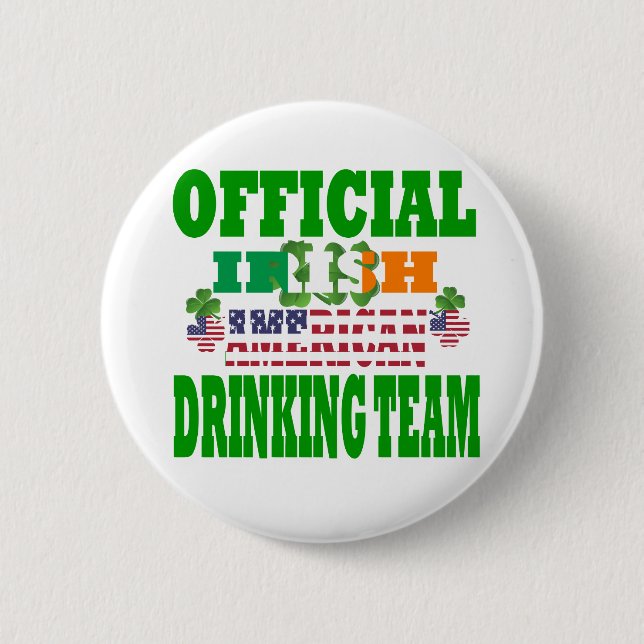 Official Irish American drinking team 6 Cm Round Badge (Front)