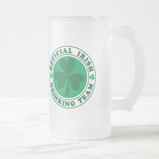 Official Irish Drinking Team Frosted Glass Beer Mug