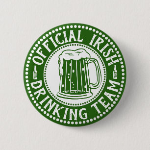Official Irish Drinking Team Funny St Paddys Day 6 Cm Round Badge