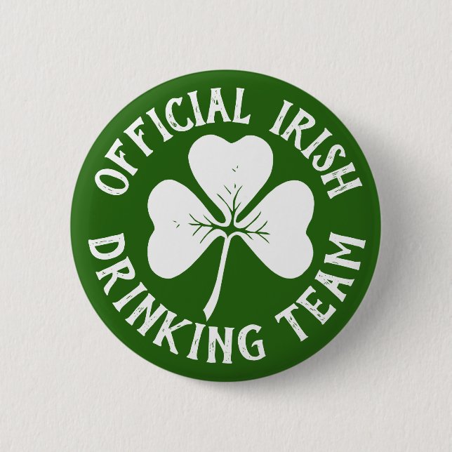 Official Irish Drinking Team St Patricks Day Party 6 Cm Round Badge (Front)