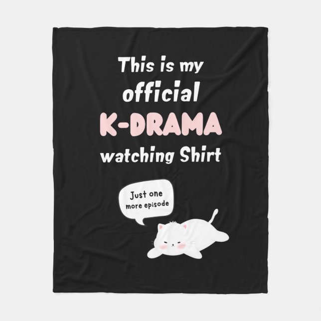 Official K-Drama Watching Shirt Kpop Fan Fleece Blanket (Front)