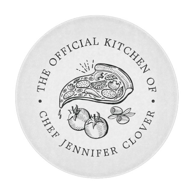 Official Kitchen | Pizza Themed  Cutting Board (Front)