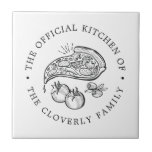 Official Kitchen | Pizza Themed Serving Tile<br><div class="desc">A funny yet classy custom ceramic tile tailored to your family kitchen.  Use the customisation functions to control the text size,  font,  and other options.  Have fun being creative and making it your own.</div>