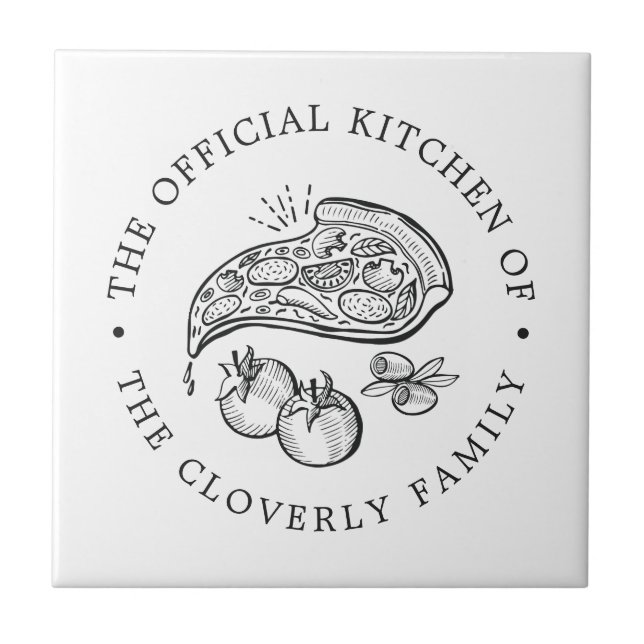 Official Kitchen | Pizza Themed Serving Tile (Front)