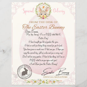 Official Letter from the Easter Bunny Letter