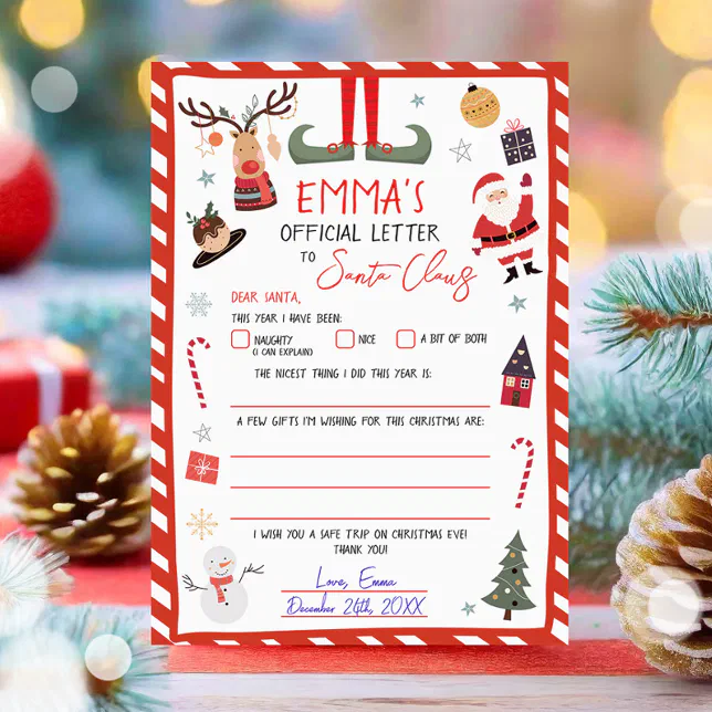 Official Letter to Santa Claus Christmas Eve Mail Invitation | Zazzle