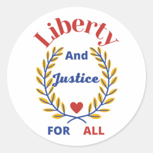 Official Liberty and Justice For All Collection 1  Classic Round Sticker