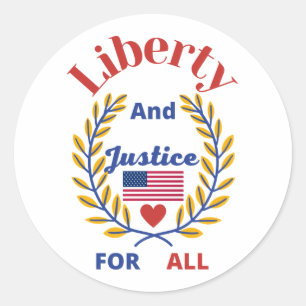 Official Liberty and Justice For All Collection 4 Classic Round Sticker