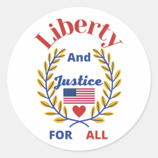 Official Liberty and Justice For All Collection 4 Classic Round Sticker