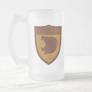 OFFICIAL Lion's Roar Real Ale Glass (colour) Frosted Glass Beer Mug