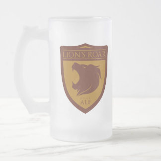OFFICIAL Lion's Roar Real Ale Glass (colour) Frosted Glass Beer Mug
