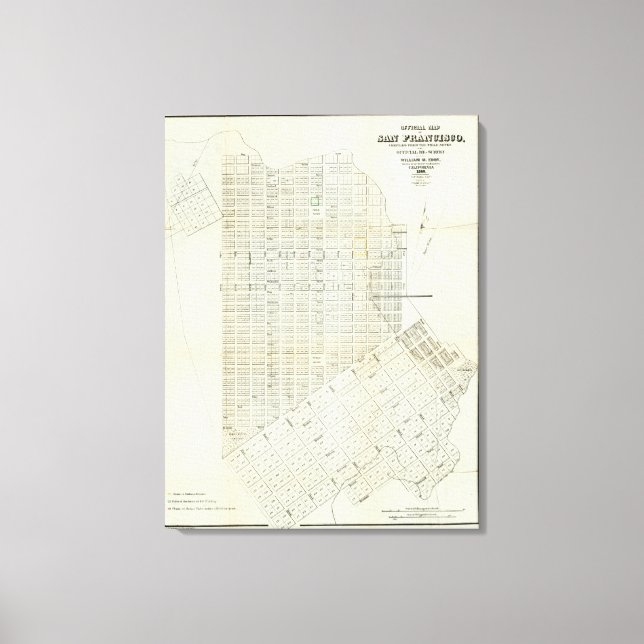 Official Map of San Francisco Canvas Print (Front)