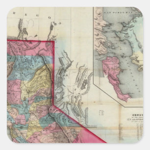 Official map of the State of California Square Sticker