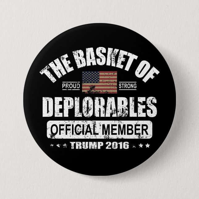 Official Member Basket of Deplorables 7.5 Cm Round Badge (Front)