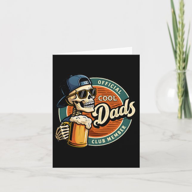 Official Member Cool Dads Club Skeleton Funny Fath Card (Front)