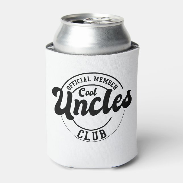 Official Member Cool Uncles Club Fathers Day Can Cooler (Can Front)