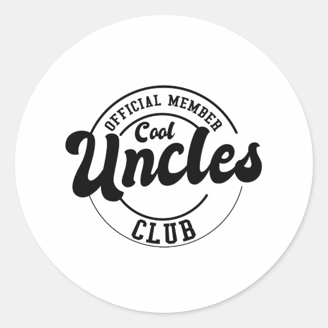 Official Member Cool Uncles Club Fathers Day Classic Round Sticker (Front)