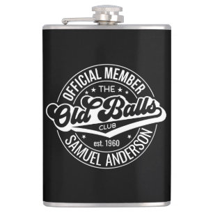 Official Member of the Old Balls Club Birthday Hip Flask
