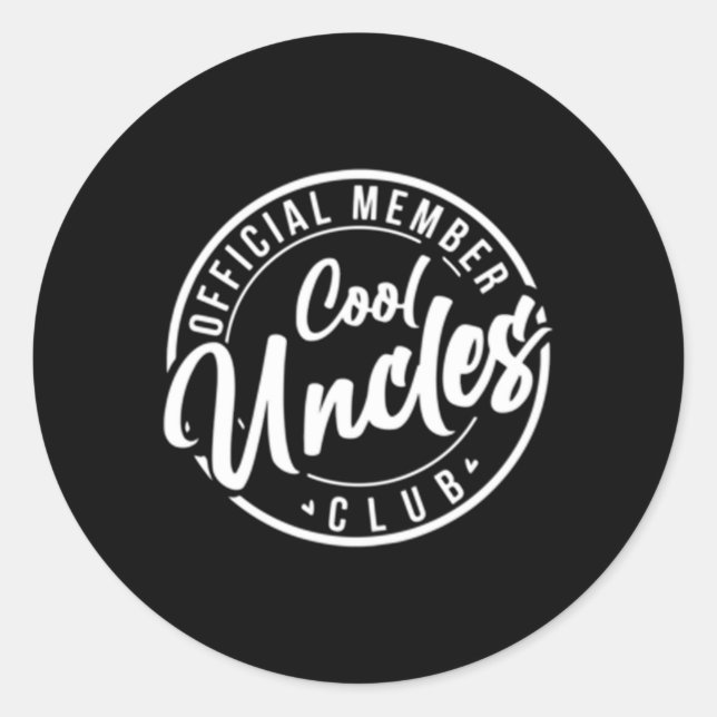 Official Member Uncles Club Fathers Day Classic Round Sticker (Front)