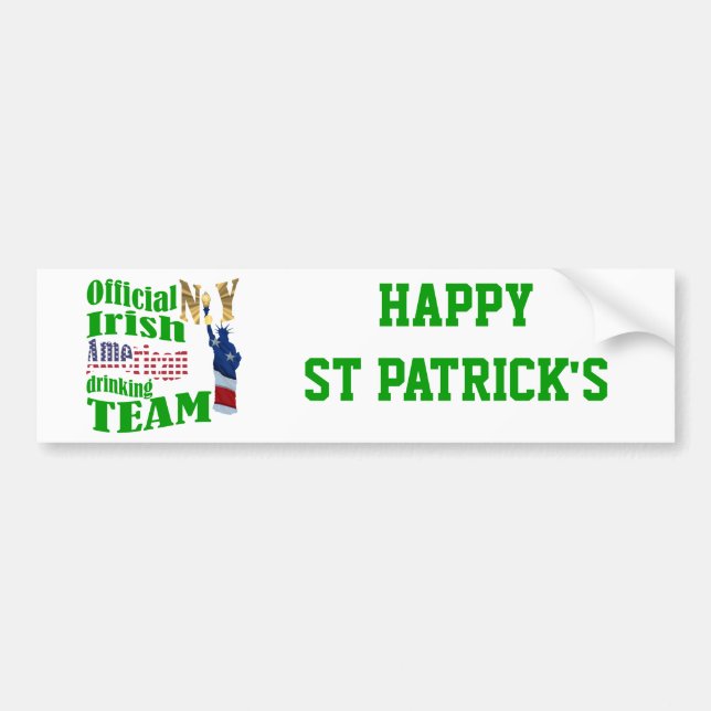 Official N.Y. Irish American drinking team Bumper Sticker (Front)