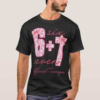 Official nager Six Seven 6 7 Coquette Bow 13Th T-Shirt