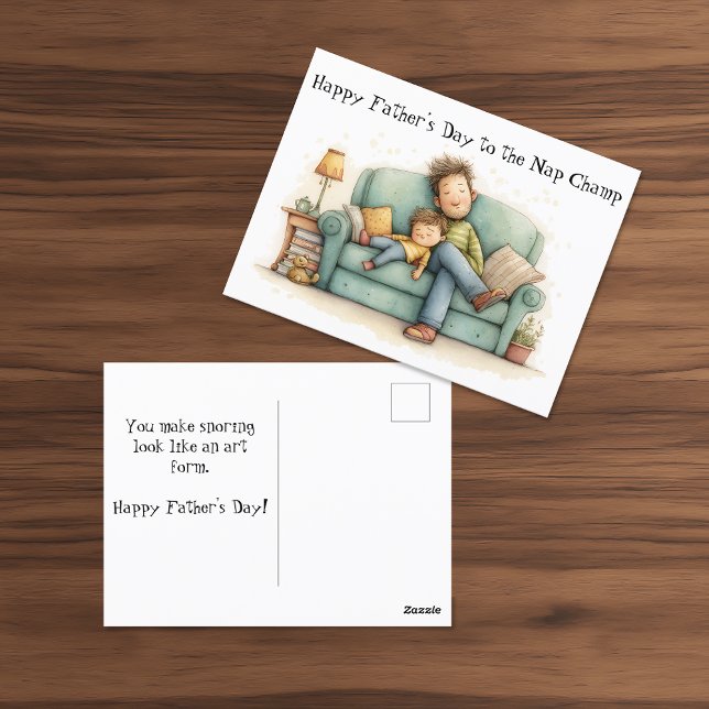 Official Nap Champ Father's Day  Postcard (Creator Uploaded)
