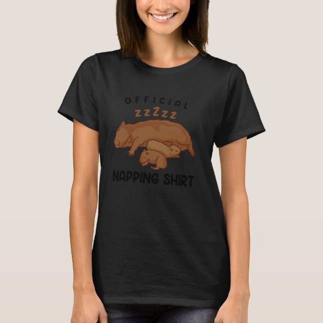 Official Napping Shirt Capybara Pyjamas Rodent Sle (Front)