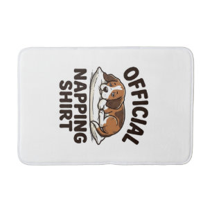 Official Napping Shirt Sleepy Dog Vintage Design_1 Bath Mat