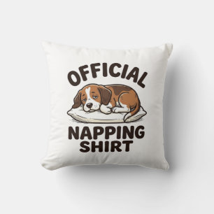 Official Napping Shirt Sleepy Dog Vintage Design_1 Cushion