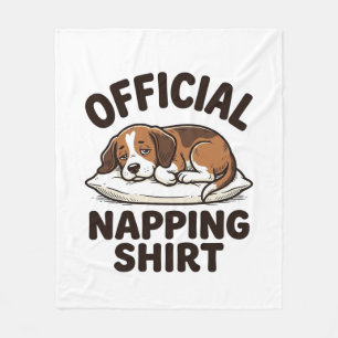 Official Napping Shirt Sleepy Dog Vintage Design_1 Fleece Blanket