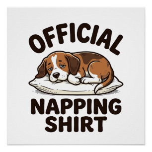 Official Napping Shirt Sleepy Dog Vintage Design_1 Poster