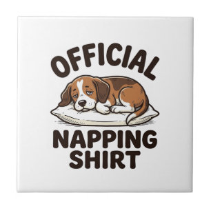 Official Napping Shirt Sleepy Dog Vintage Design_1 Tile